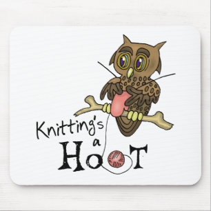Cute Owl Knitting Mouse Mat