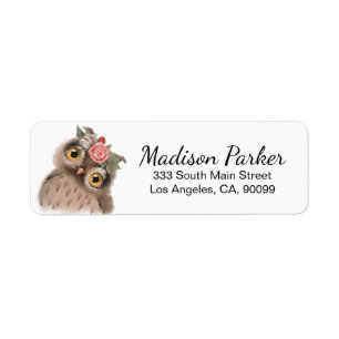 Cute Owl Label