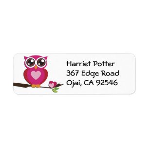 Cute Owl Love Hearts Girly Retro