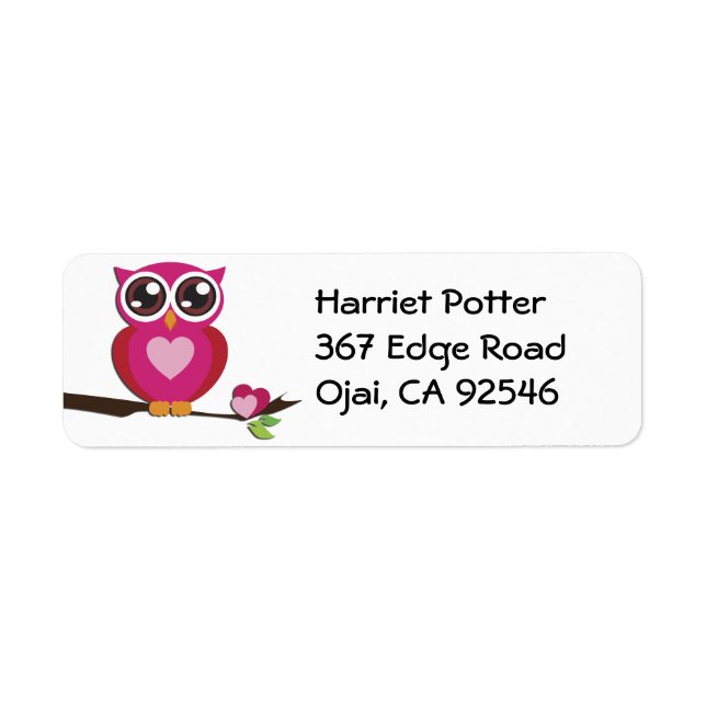 Cute Owl Love Hearts Girly Retro (Front)
