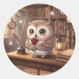 Cute Owl Love Letter Sticker