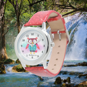 cute owl lovers add name Watch