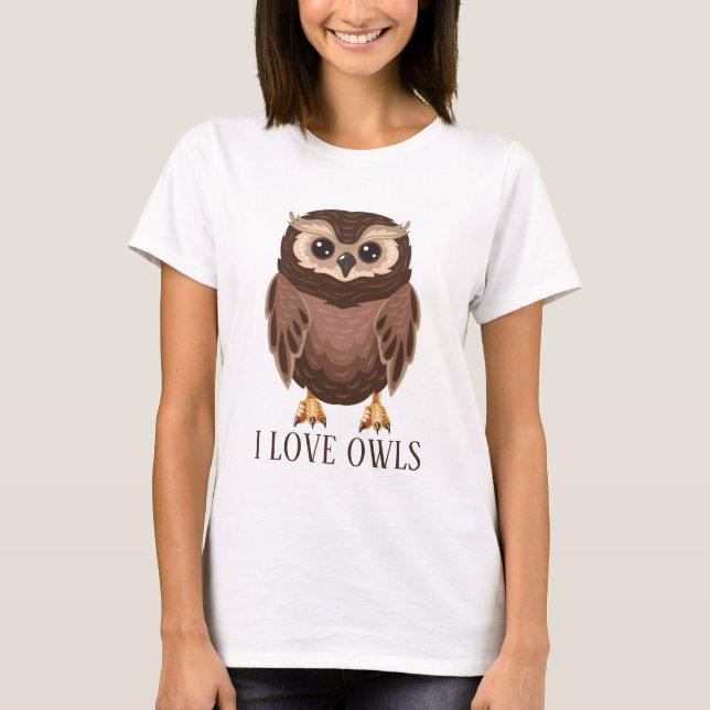 Cute owl lovers add text T-Shirt (Front)