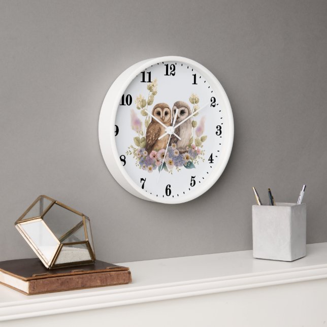 cute owl lovers bird  clock (Office)