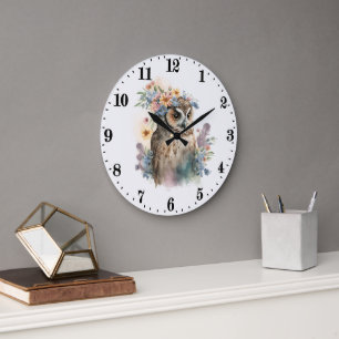 cute owl lovers bird large clock