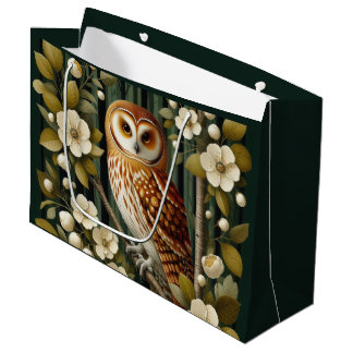 Cute owl lovers party large gift bag