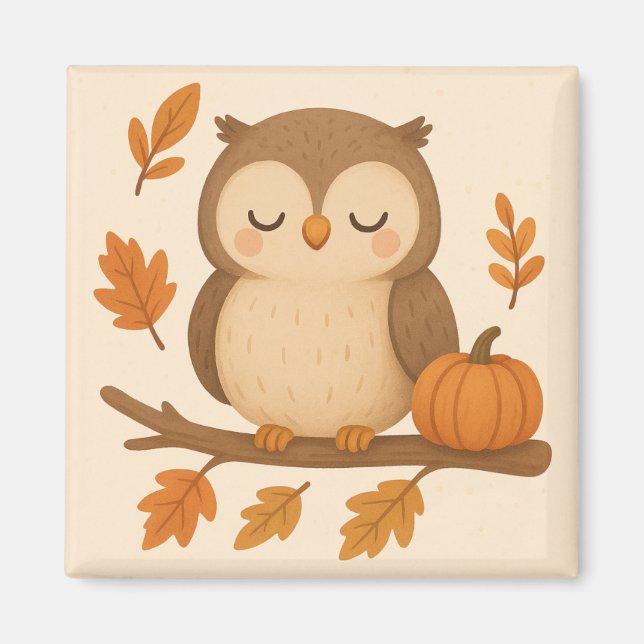 Cute Owl Magnet (Front)