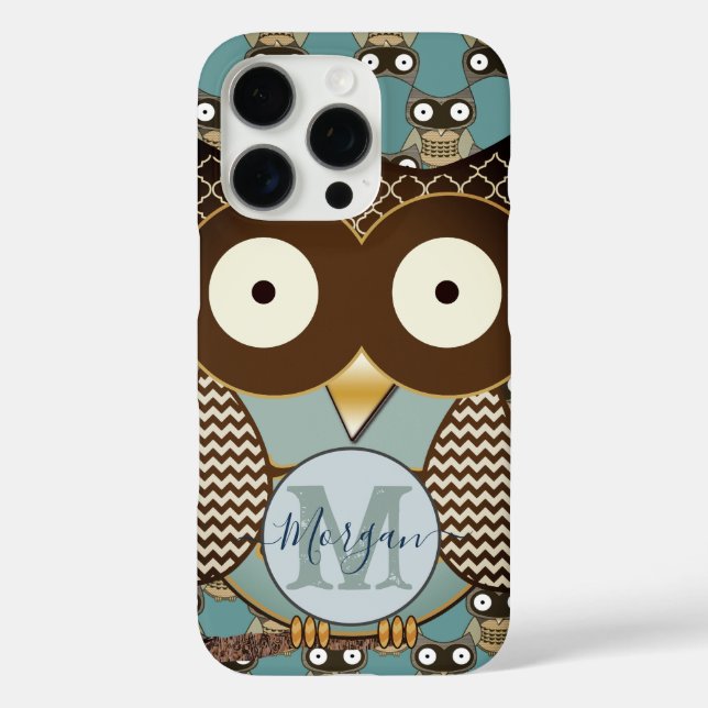 Cute Owl Moorish Zig Zag Pattern Choose Your Colou Case-Mate iPhone Case (Back)