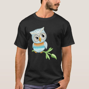 Cute owl motif bird print for man woman child T-Shirt