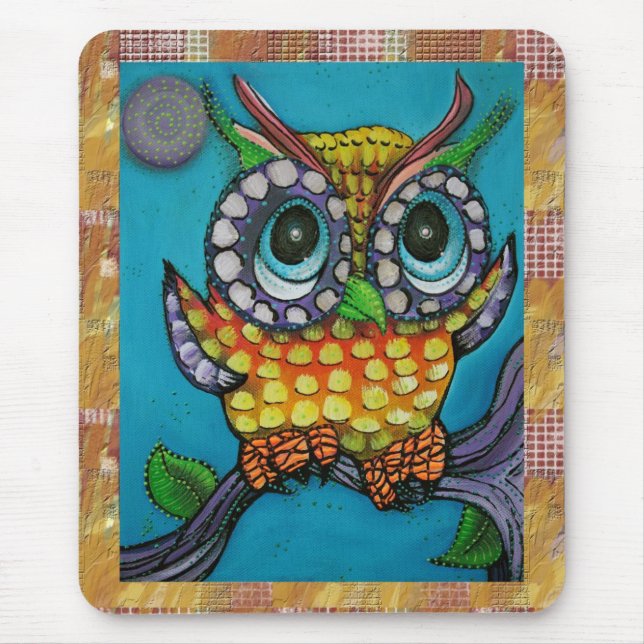 Cute Owl Mouse Mat (Front)