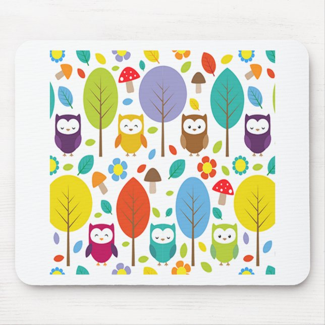 Cute Owl Mouse Mat (Front)