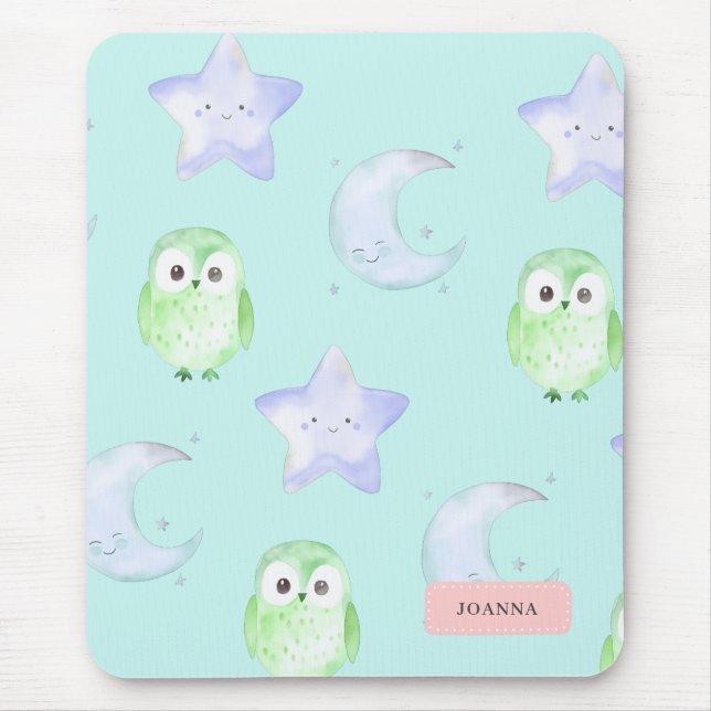 Cute Owl  Mouse Mat (Front)