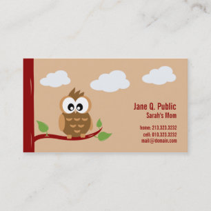 Cute Owl Mummy Calling Card