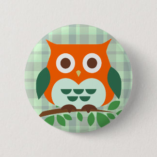 Cute Owl on a Branch 6 Cm Round Badge