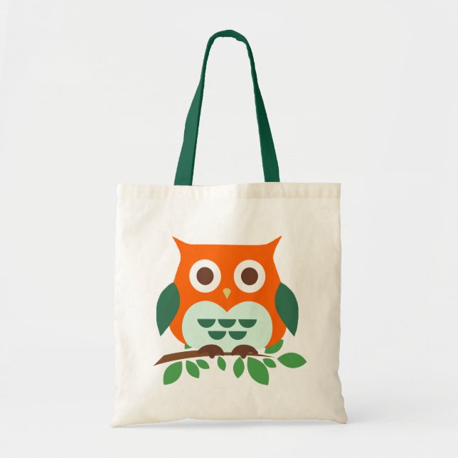 Cute Owl on a Branch Tote Bag (Front)