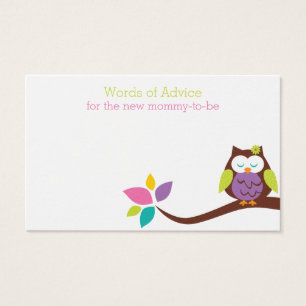 Cute OWL on a Mummy Advice  Baby Shower Card