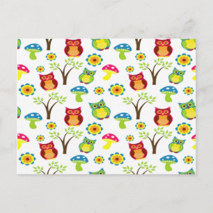 Cute Owl On Tree Postcard