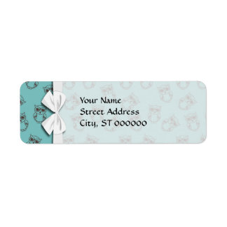 cute owl outlines on blue