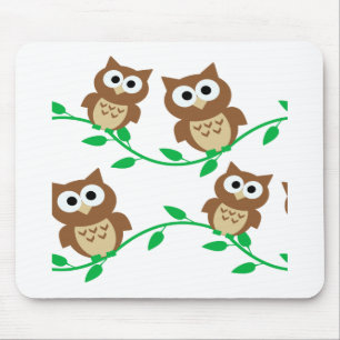 cute owl owls cartoon animal mouse mat