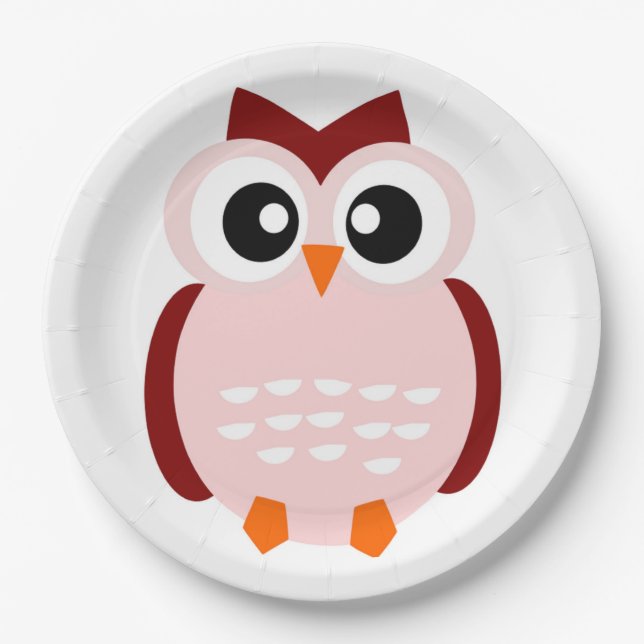 CUTE OWL PAPER PLATE (Front)