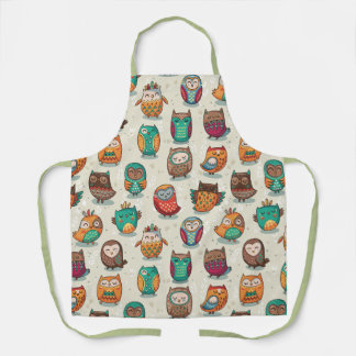 Cute Owl Pattern Apron