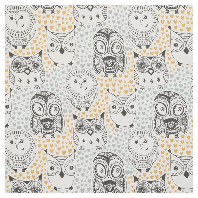 Cute Owl Pattern fabric (Swatch)