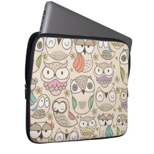 Cute owl pattern laptop sleeve