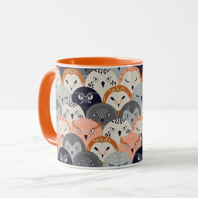 Cute Owl Pattern Mug (Front Left)