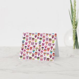 Cute owl pattern note card