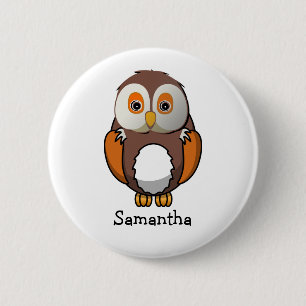 Cute Owl Personalised 6 Cm Round Badge