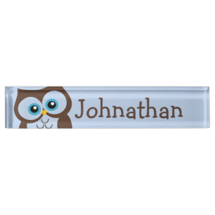 Cute Owl Personalised Nameplate