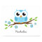 Cute owl personalised nursery wall art for boys