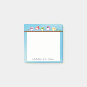 Cute Owl Personalised Post It Note