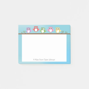 Cute Owl Personalised Post It Note