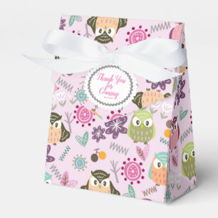 Cute Owl Pink Favour Box