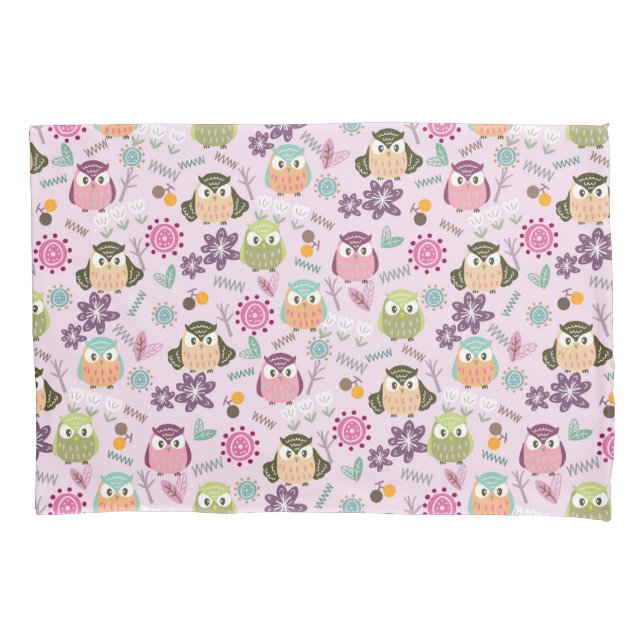 Cute Owl Pink  Pillow Case (Front)
