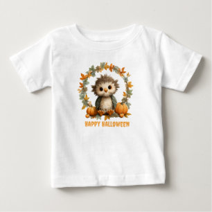 Cute Owl Pumpkin Happy Halloween Design Baby T-Shirt