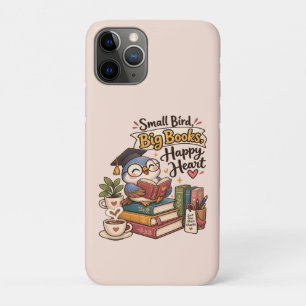 Cute Owl Reading Books Illustration Notebook iPhone 11 Pro Case