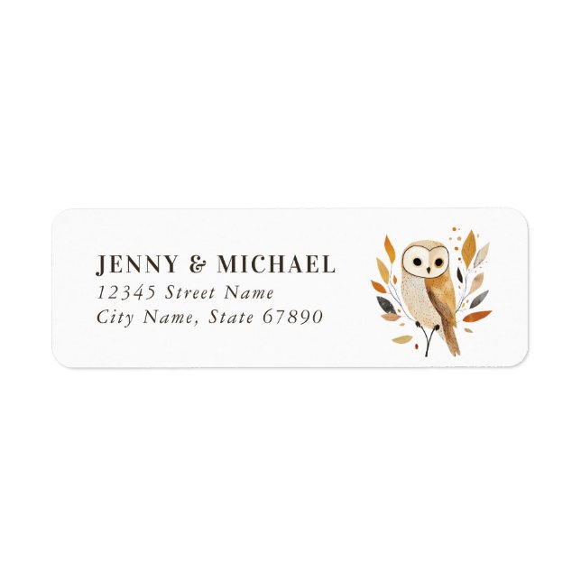 Cute Owl Return Address Labels (Front)