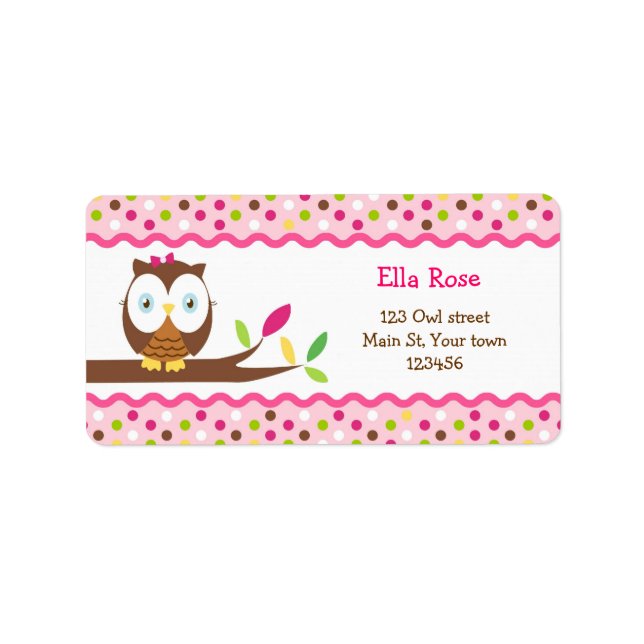 Cute Owl Return Address Labels (Front)