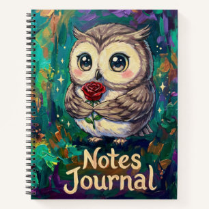 Cute Owl Rose Notes Journal