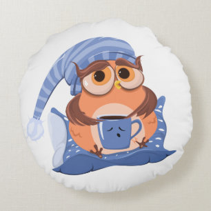 Cute Owl Round Cushion