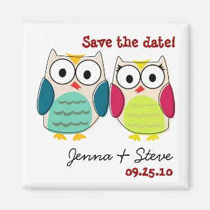 Cute Owl Save the Date Magnets