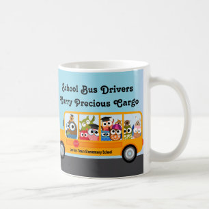 Cute Owl School Bus Driver Appreciation Thank You Coffee Mug