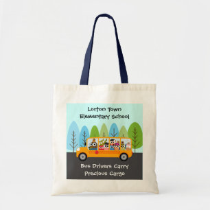 Cute Owl School Bus Driver by Cindy Bendel Tote Bag