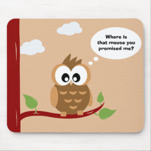 Cute Owl sitting in a Tree Mouse Mat