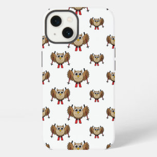Cute Owl Skiing Cartoon iPhone 13 Case