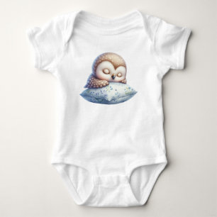 Cute owl sleeping baby bodysuit