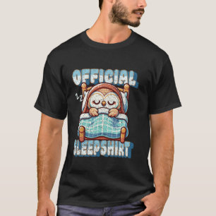Cute Owl Sleeping Illustration Official Sleep Shir T-Shirt