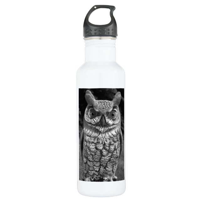 Cute Owl Statue 710 Ml Water Bottle (Front)
